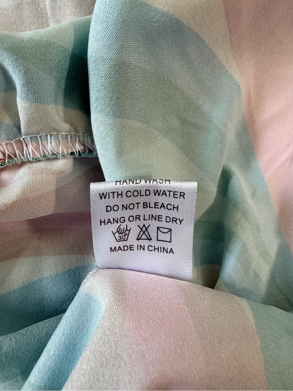 Grace and Emma Boutique Wavy Stripe Pink & Teal Maxi Dress with Front Tie - Picture 9 of 10